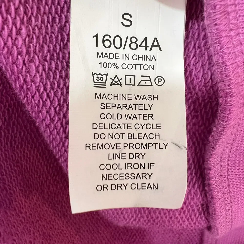 KATE SPADE Pink Pansy Long Sleeve Cotton Ruffle Pullover Sweater Top Sz S Small